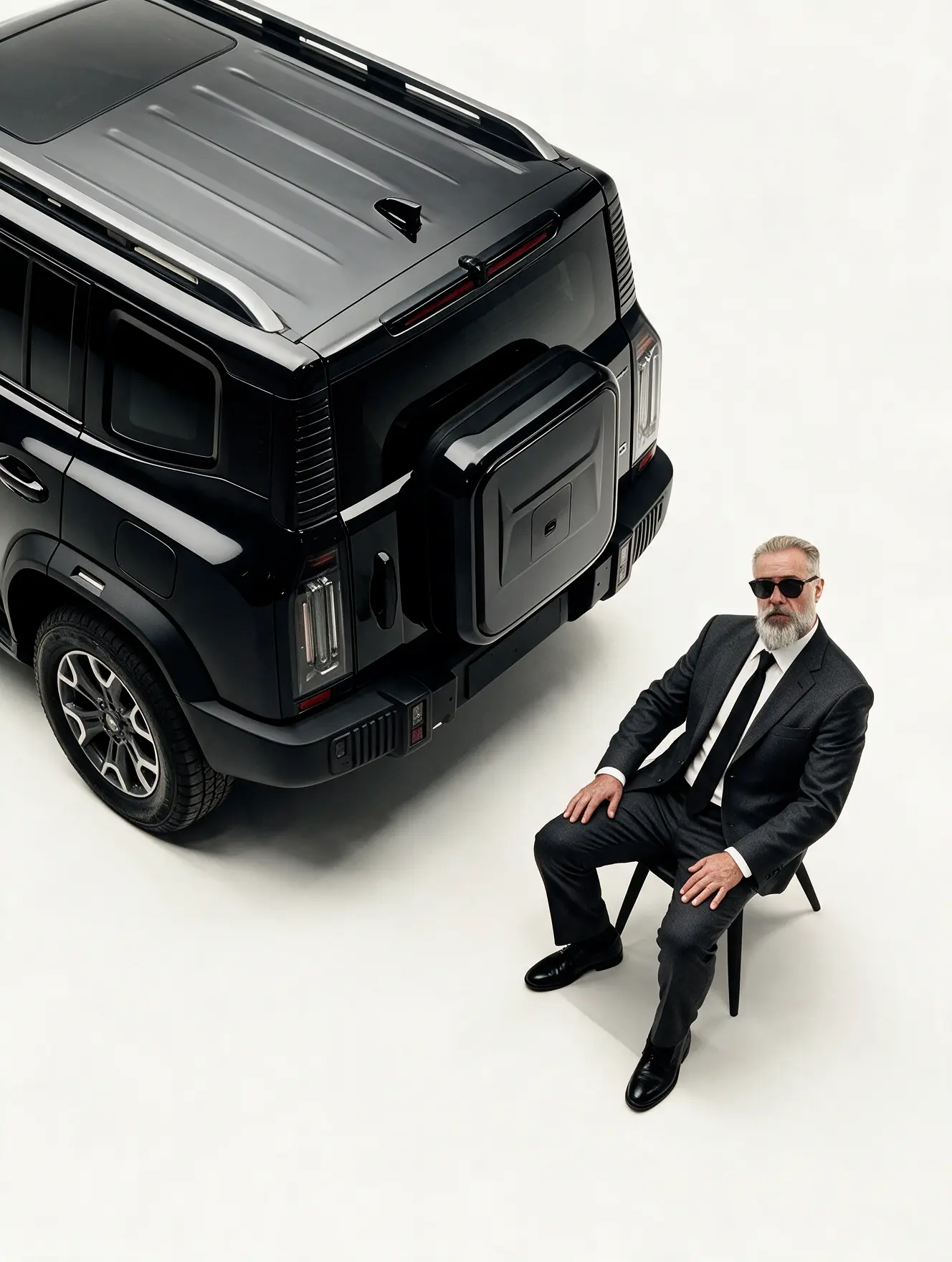 Chauffeur opening the rear door of a black sedan